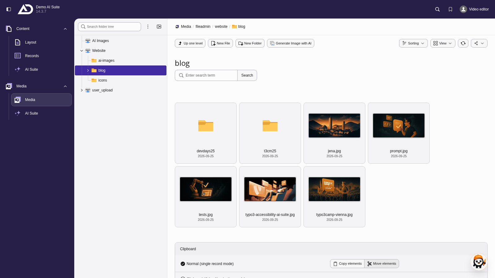 Open the folder: The “Media” module